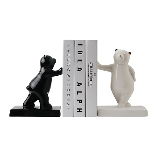 نگه دارنده کتاب مدل خرس سیاه و سفید