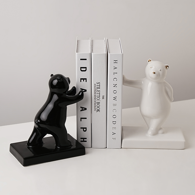 نگه دارنده کتاب مدل خرس سیاه و سفید